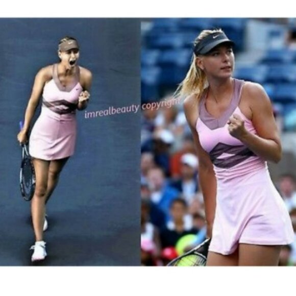 Nwt Nike Maria Sharapova Pink BEAUTIFUL Tennis Dress w/ Bra skirt XS